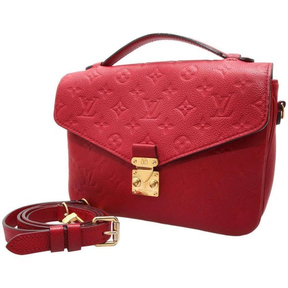 LOUIS VUITTON Metis Pochette Empreinte Leather Crossbody Bag Red